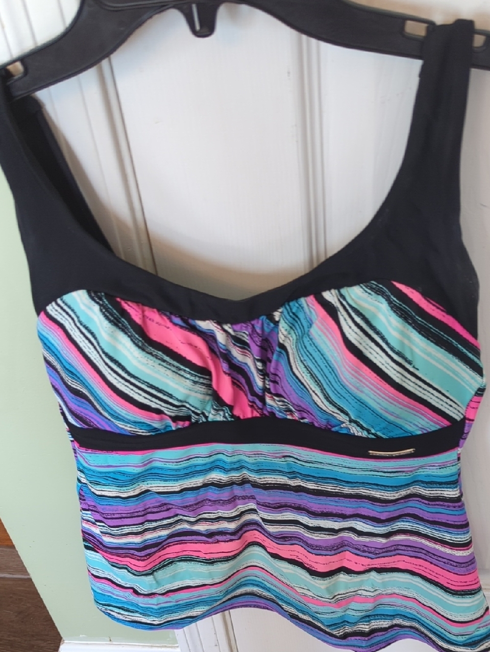 OP Women's Multi-Color Striped Tankini Top